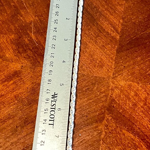 Sterling Silver Italian 925 Twisted Rope Chain Bracelet Italy - Picture 2 of 10